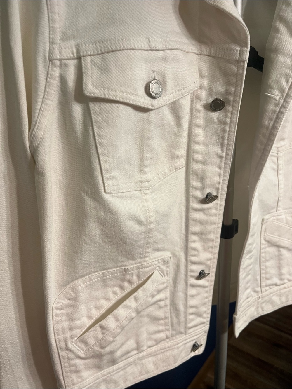 Ralph Lauren White Denim Jean Jacket With Cute Paisley Turn Back Cuffs Size 12 - Picture 3 of 6